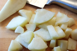 peeled, cored, and chopped bartlett pear