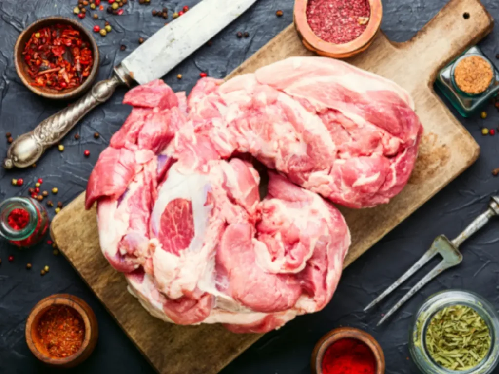 pork roast on cutting board